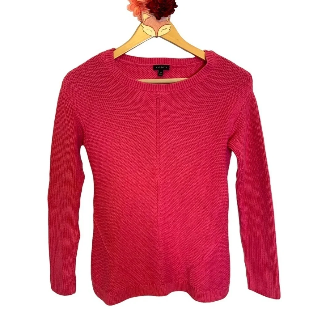 Talbots sweater pink medium weight crew neck size xsmall